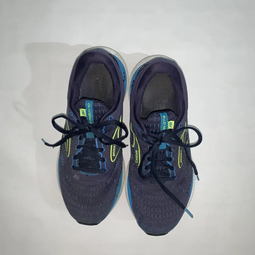 Brooks Glycerin GTS 19 Shoes Mens Size 9.5 Blue Mesh Running Sneakers Cushioned